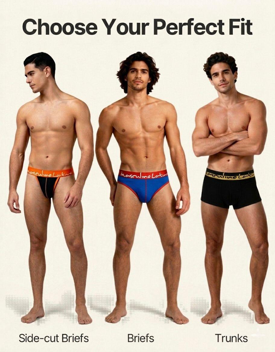 Which Type of Underwear is best for Men? Side-Cut Briefs vs Briefs vs Trunks